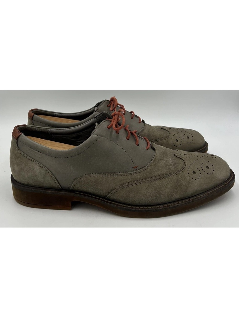 ECCO Men's Biarritz Wing Tip Oxford Dress Shoes Gray Size 45 11/11.5 US